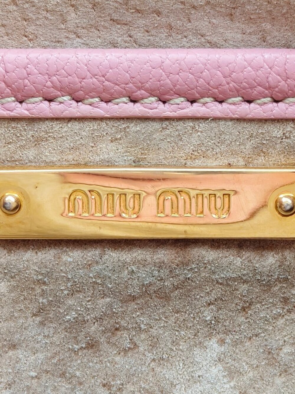 Miu Miu Pink Vitello Leather Satchel Top Handle Bag Gold Hardware - Picture 13 of 15